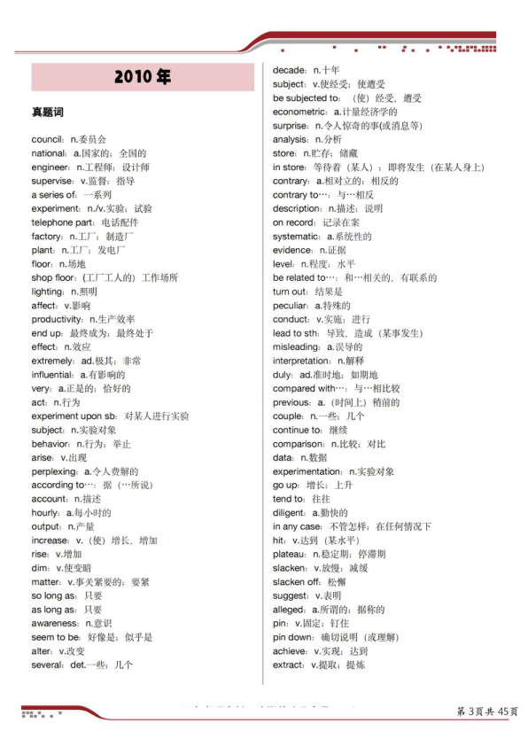 26考研英语一完型短语单词整理(一烫)
