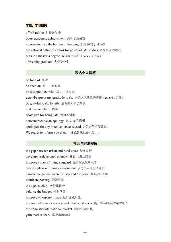 26考研石雷鹏写作高频词汇和表达总结英二(利之)