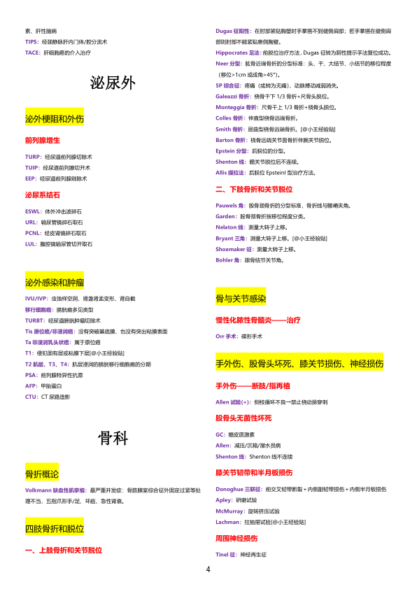 26考研西综外科英文总结