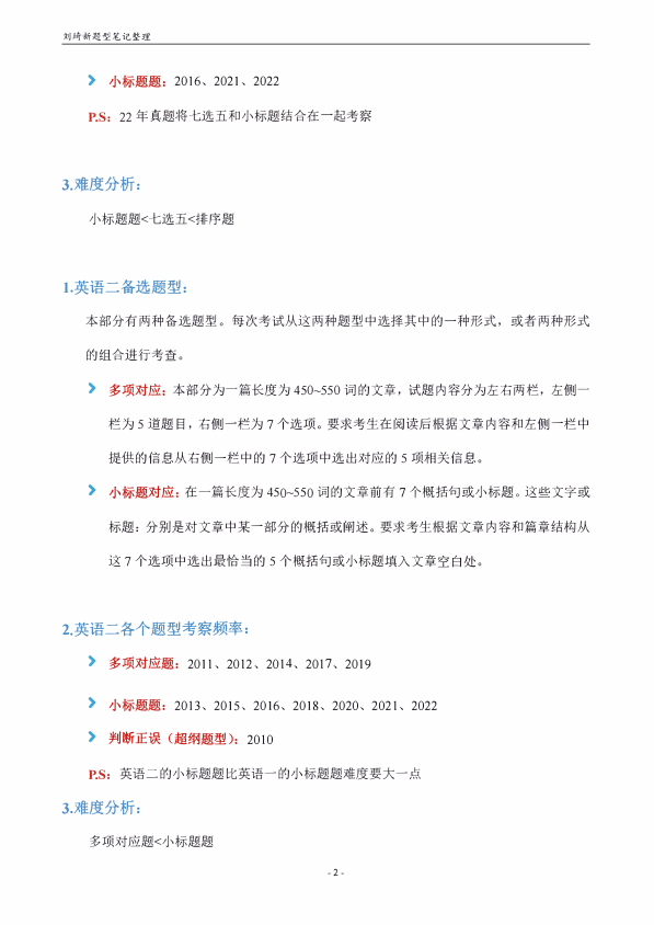 26考研刘琦新题型技巧总结笔记