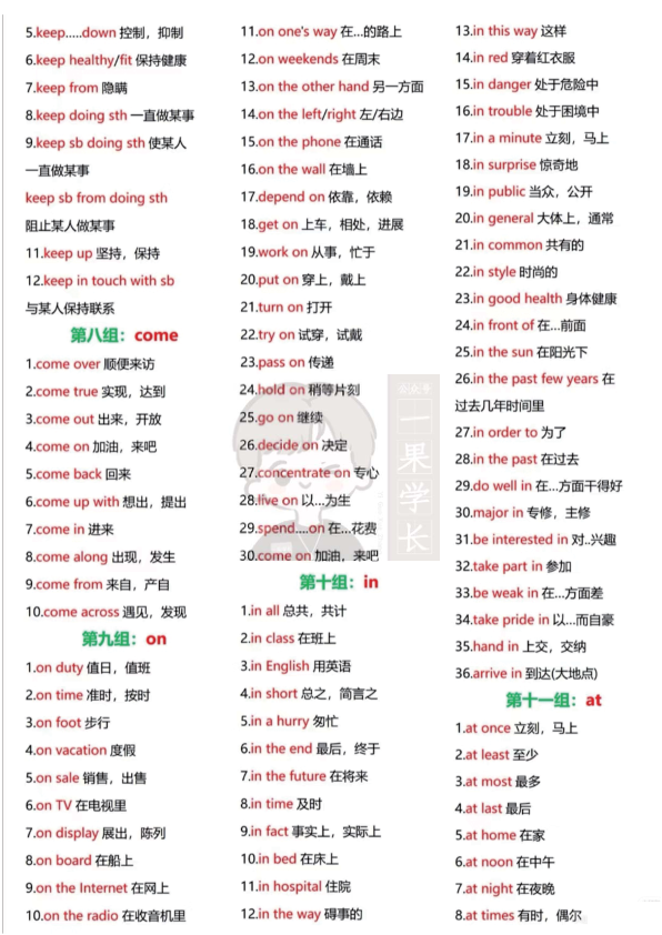 27考研英语-重点短语