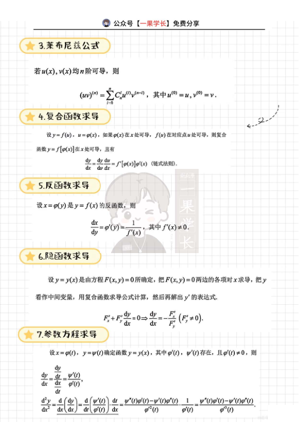 27考研武老师《高数基础篇》1-5章公式总结