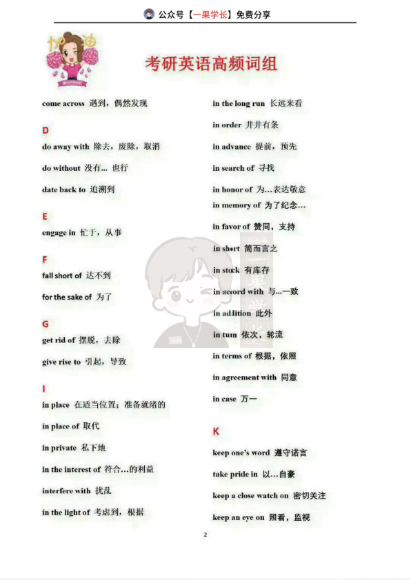 27考研高频词组