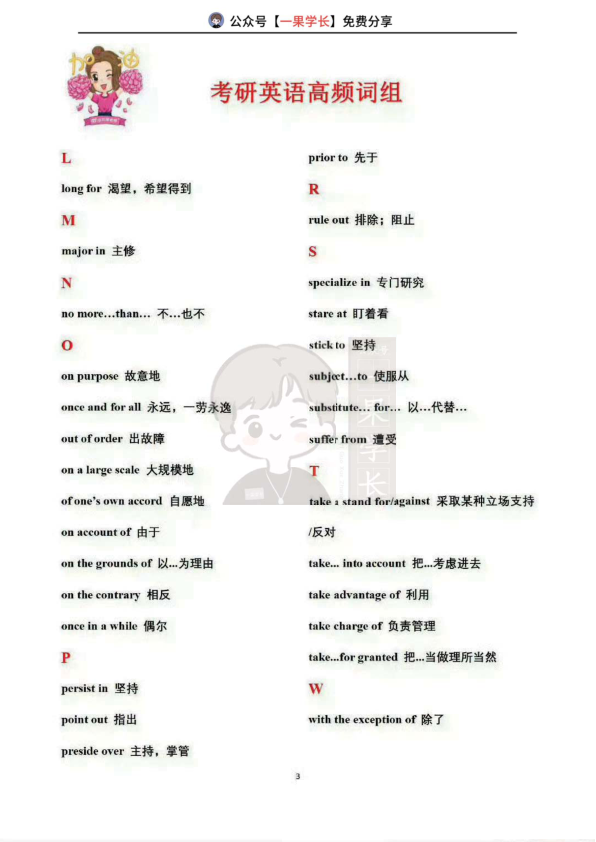 27考研高频词组