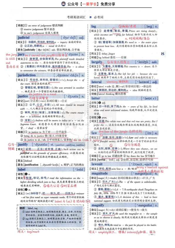 27考研26娜拉红宝书带背笔记27U1对应26U8