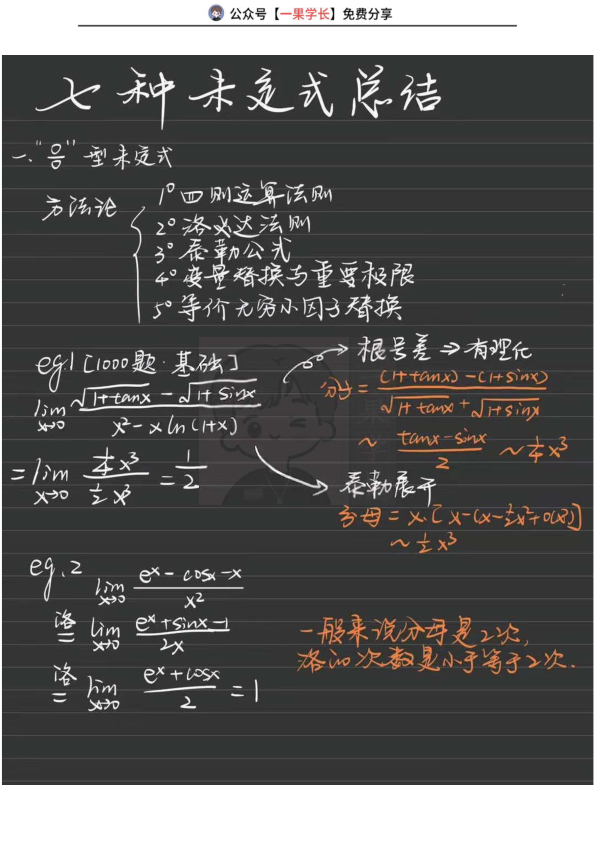 27考研7种未定式全汇总