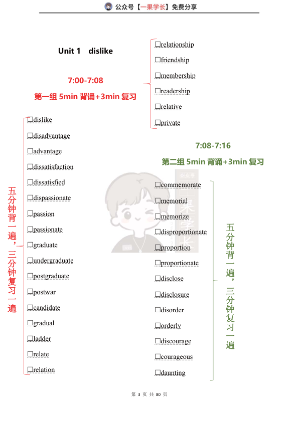 27考研【默写表+艾宾浩斯】陈正康带你记母词2500