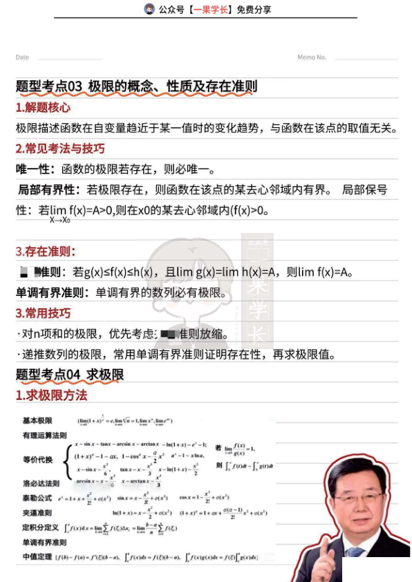 27考研武忠祥《高数基础篇》常考题型及方法整理