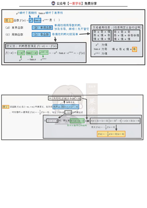 27考研张宇1000题函数极限基础题1-10