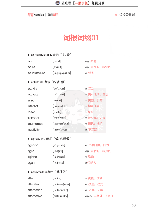 27考研唐迟《词根词缀讲义》