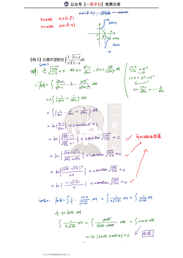 27考研武忠祥不定积分的计算-笔记