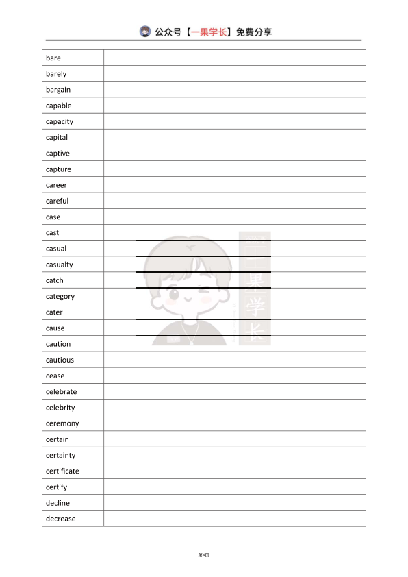 27考研利之红宝书默写本必考词1-5