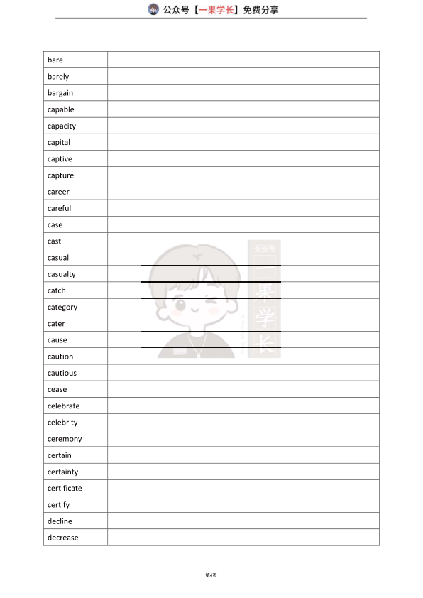 27考研利之红宝书默写本必考词1-5