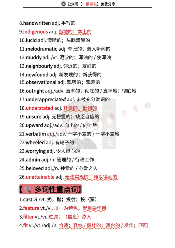 27考研核心词汇