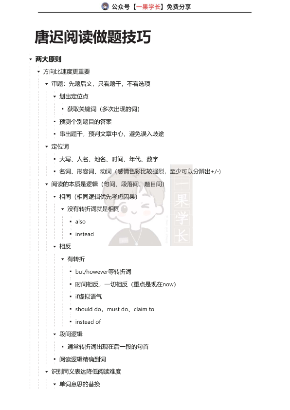 27考研唐迟阅读技巧-大纲版