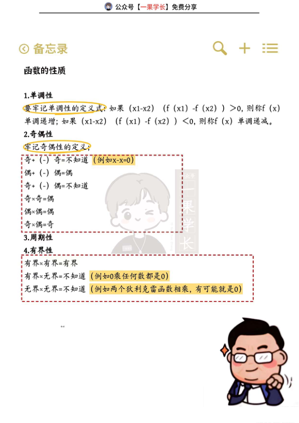 27考研武忠祥《高数基础篇》要点总结函数定义和性质