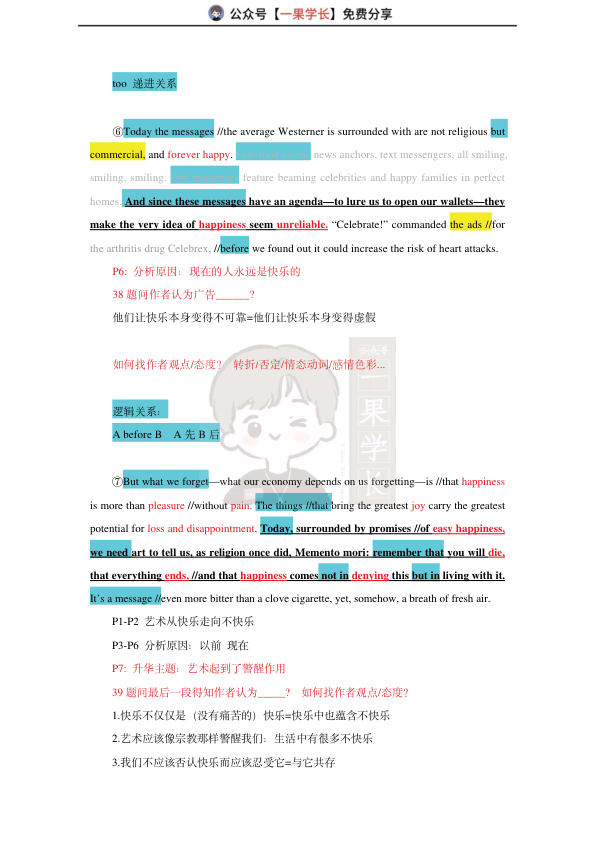 27考研柴荣英一2006年T4阅读精讲课堂笔记