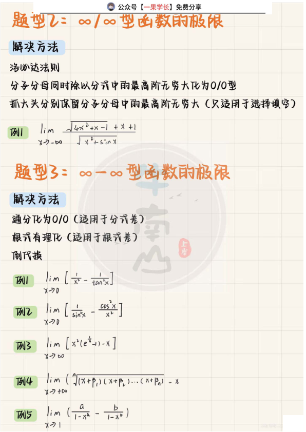 27考研求极限常见的15个题型（附例题！）