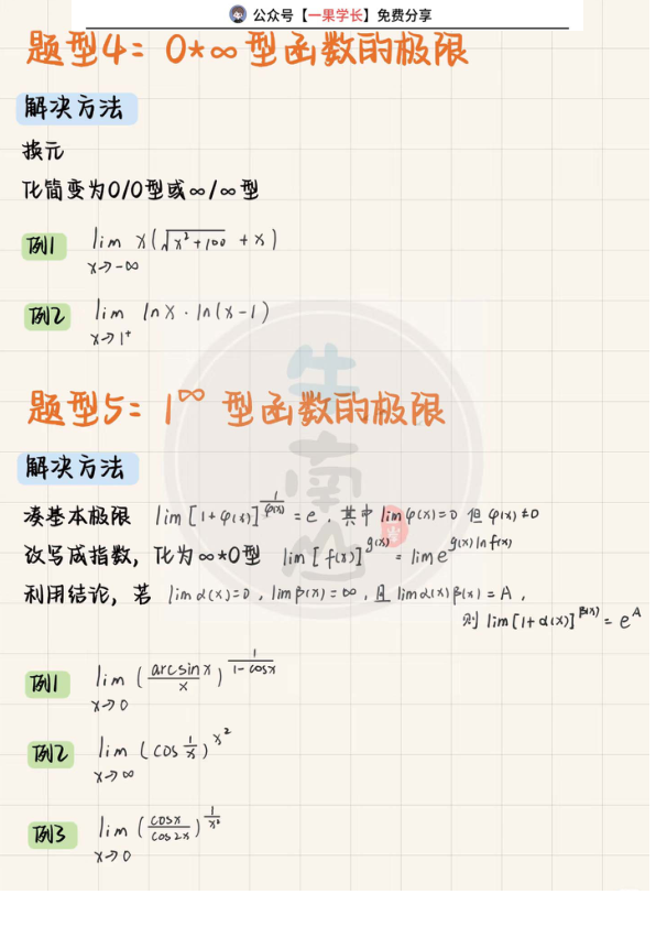27考研求极限常见的15个题型（附例题！）