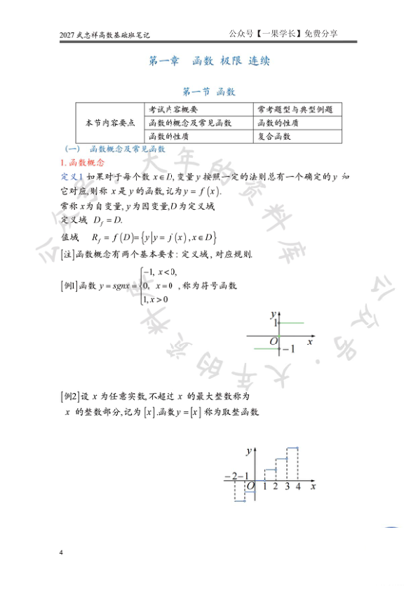 27考研大年武忠祥高数基础课程笔记-合集