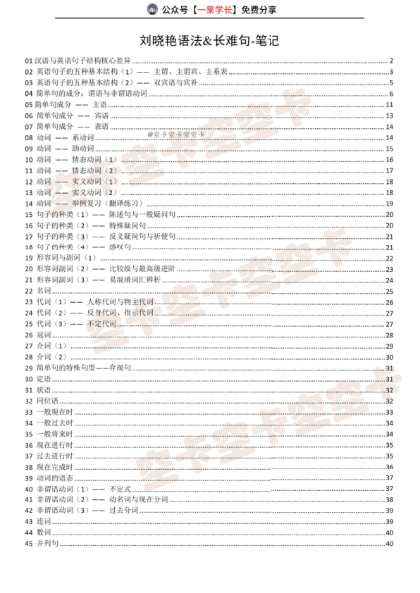 27考研空卡刘晓艳语法&长难句笔记