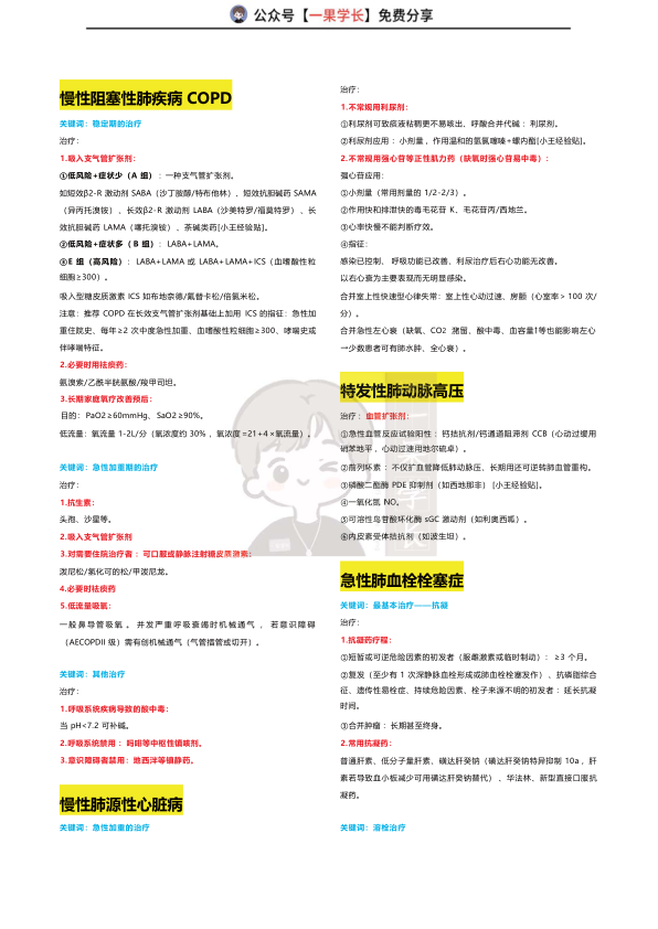 27考研西综小王内科治疗药物总结