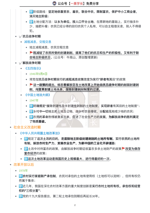 27考研历次土地政策总结