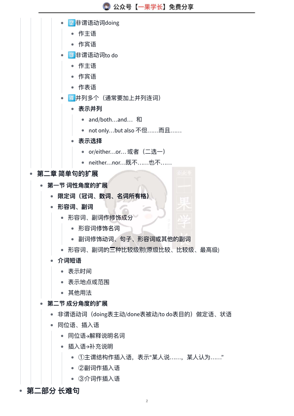 27考研南山语法学习框架田静版