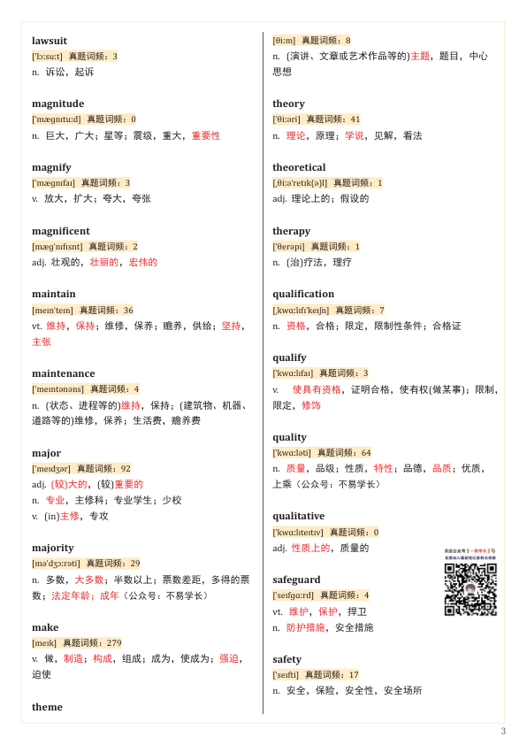 27考研红宝书必考词（不易）