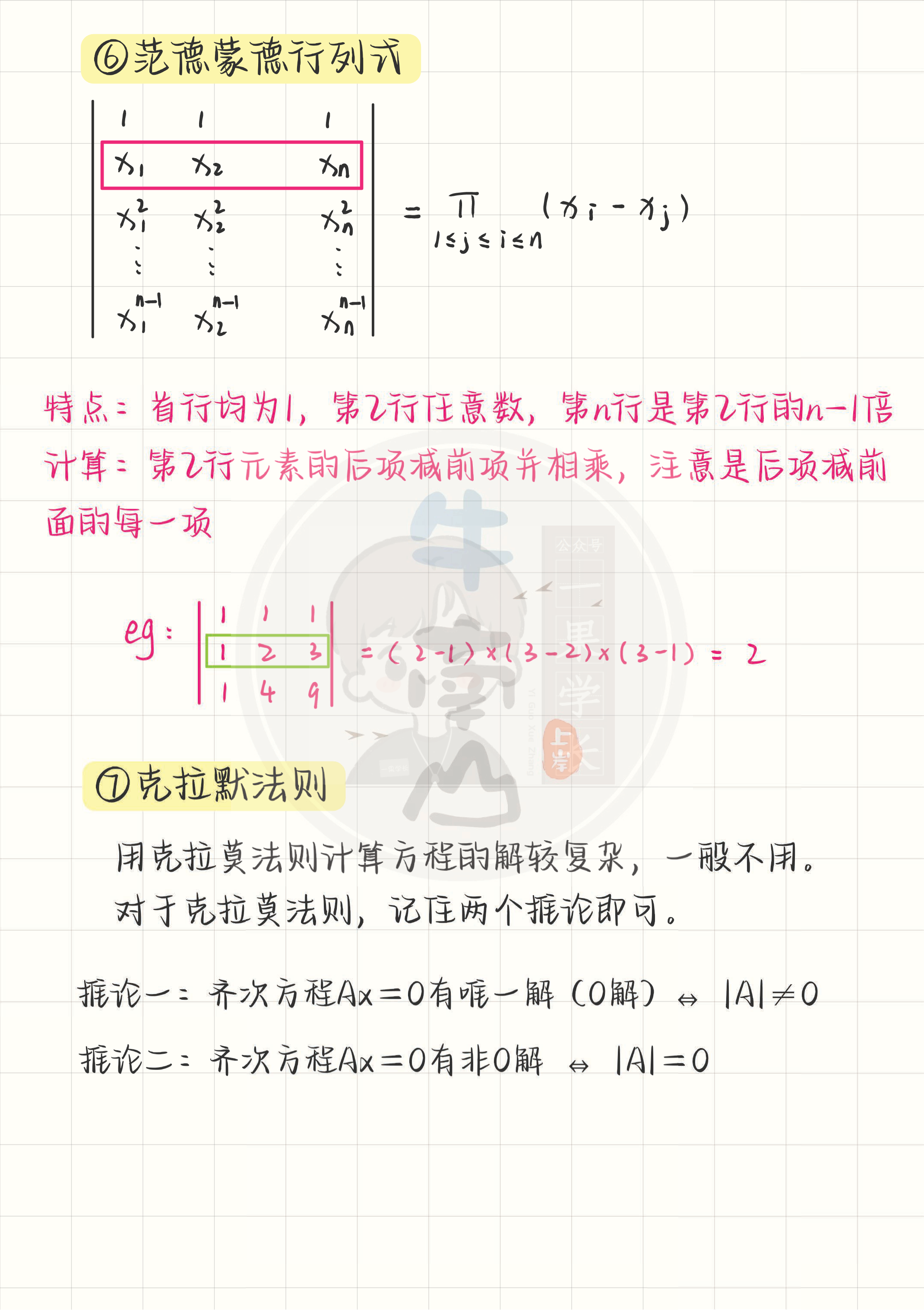 27考研行列式知识点与题型总结（南山）