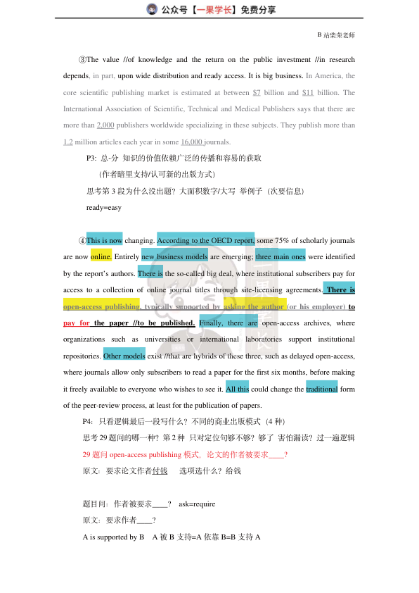 27考研柴荣英一2008年T2阅读精讲课堂笔记