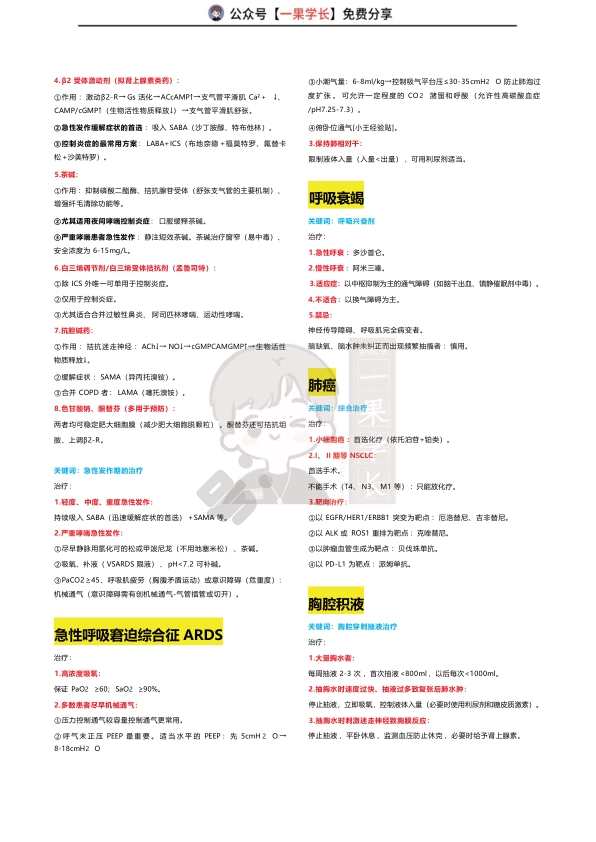 27考研西综小王内科治疗药物总结