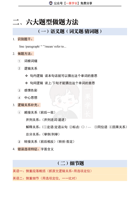 27考研柴荣阅读方法论六大题型总结