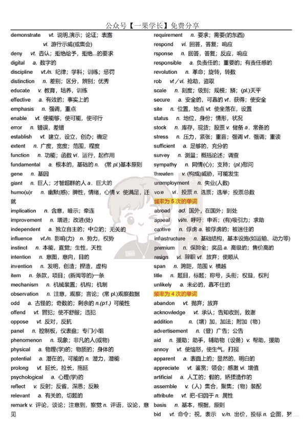 27考研英语必考2000词