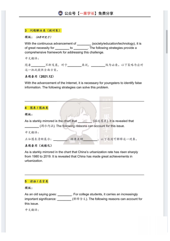 26四六级瑞思拜六级作文写作模版
