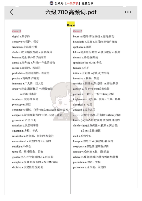 26四六级高频核心词