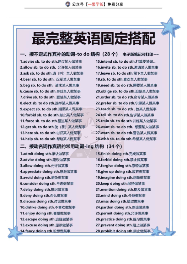27考研英语语法固定搭配