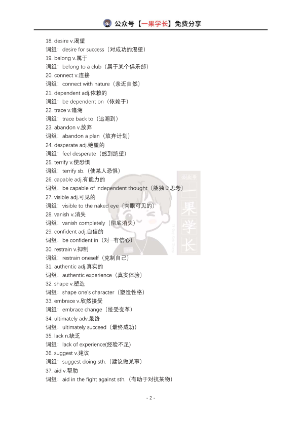 26四六级阅读考前冲刺高频词(梁伟)