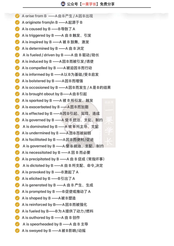 27考研柴荣A果B因词汇总结