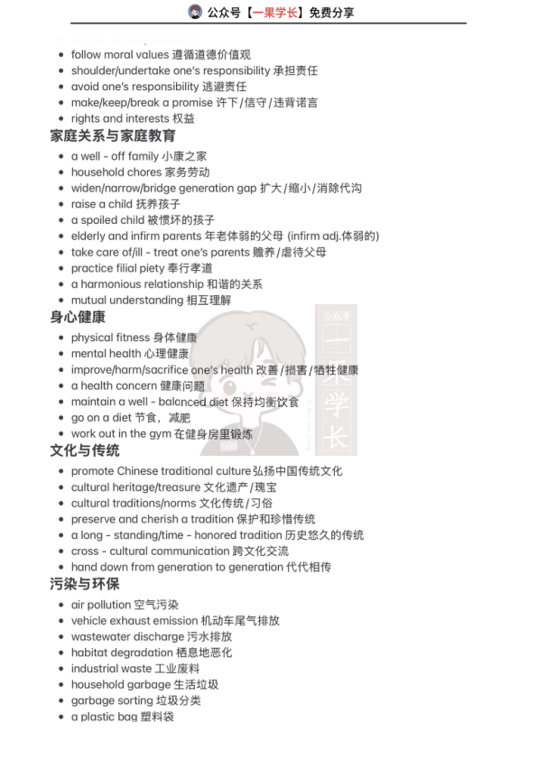 27考研石雷鹏高频写作词汇和表达