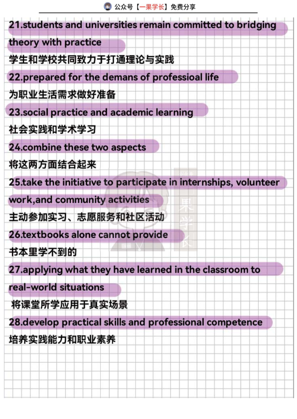 26四六级作文必备高分表达