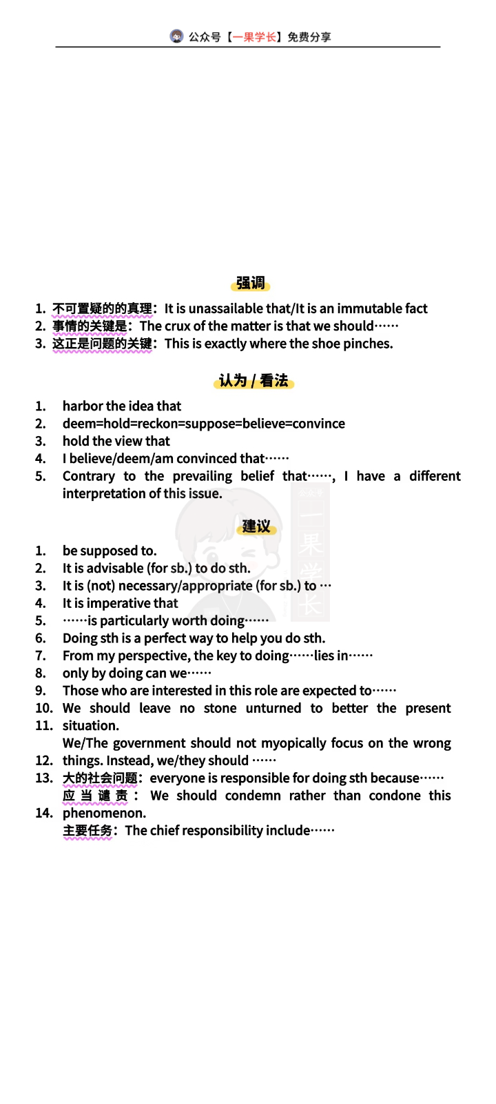 27考研作文万能句汇总(上)