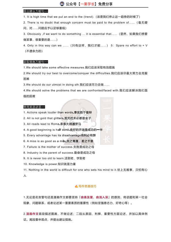 26四六级万能模板：四六级写作满分句型汇总+真题范文