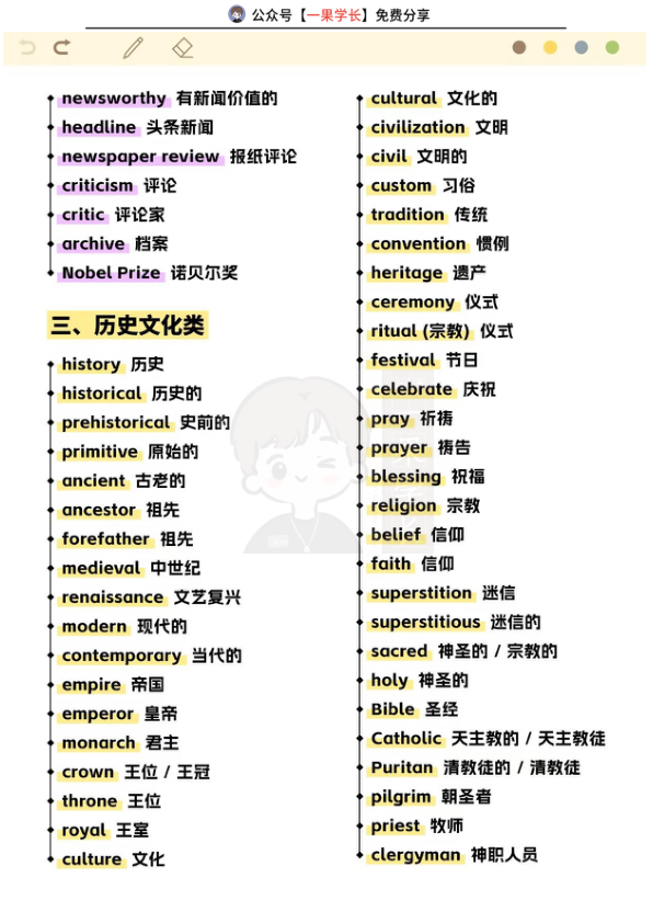 27考研英语阅读高频词（上）