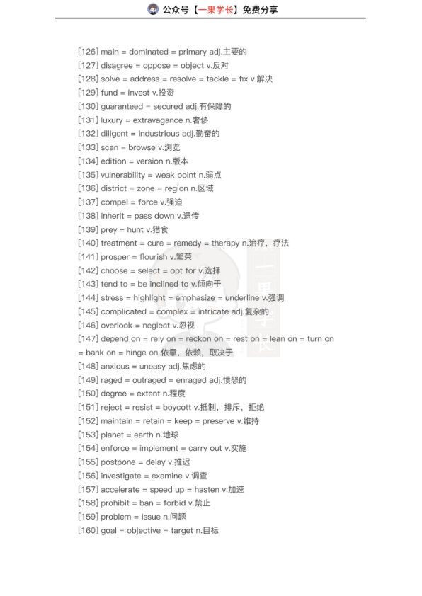 26四六级阅读重点同义替换