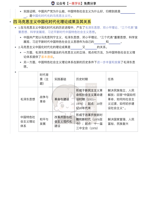 27考研毛泽东思想概论导论挖空训练