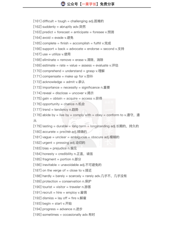 26四六级阅读重点同义替换