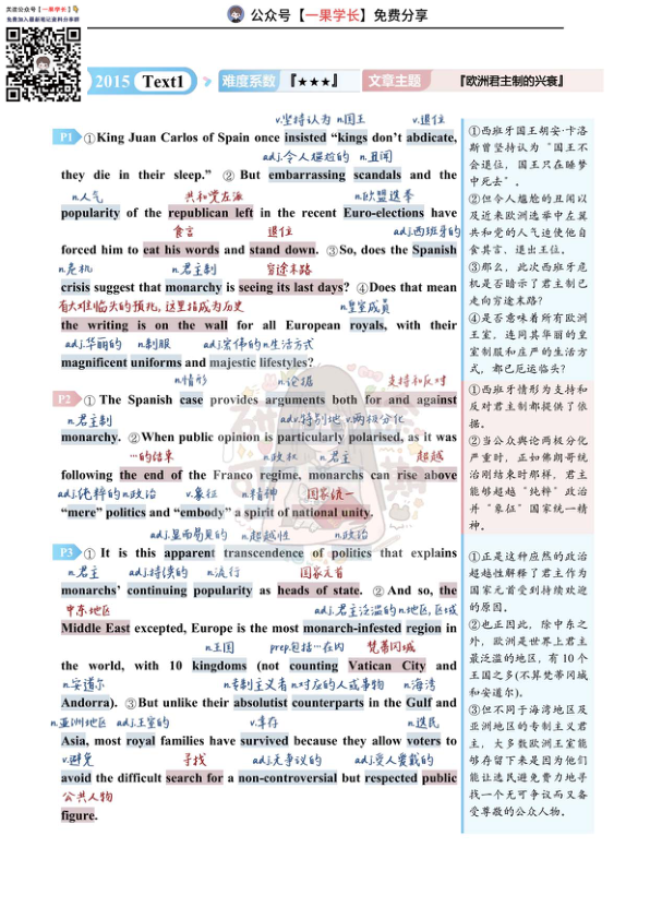 27考研研途可期2015年英语一Text1阅读中背单词