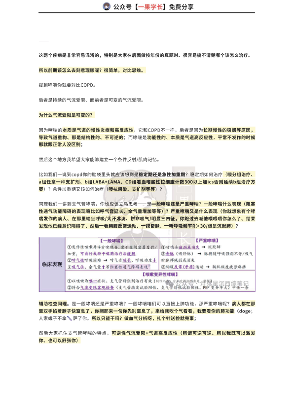 27考研西综ttsx月落10分钟鉴别支气管哮喘与COPD