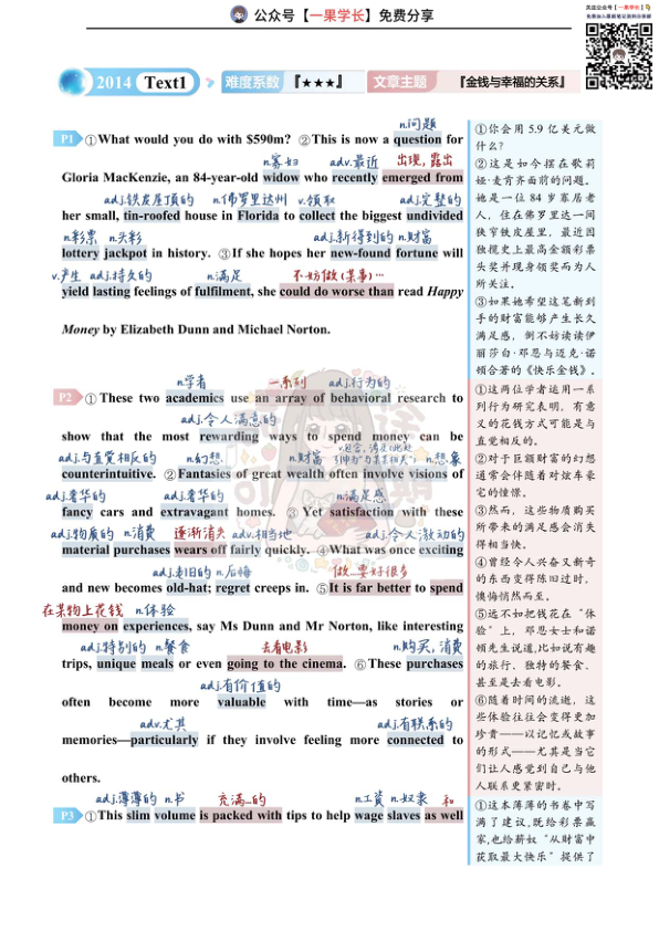 27考研研途可期2014年英语二Text1阅读中背单词